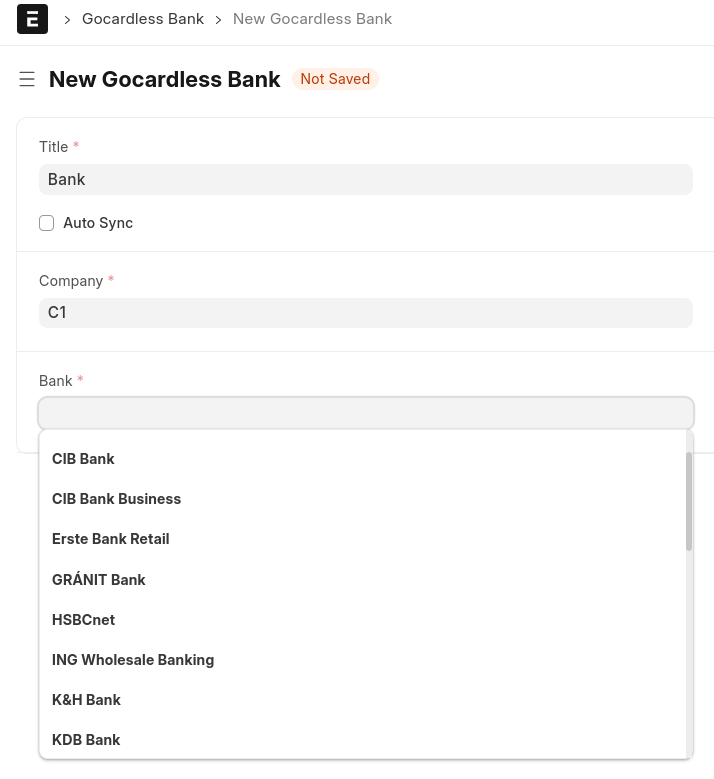 ERPNext GoCardless Bank Integration